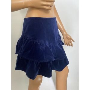 MOTHER RUFFLE Blue MINI SKIRT SIZE 33 Size 10 Large In US Size